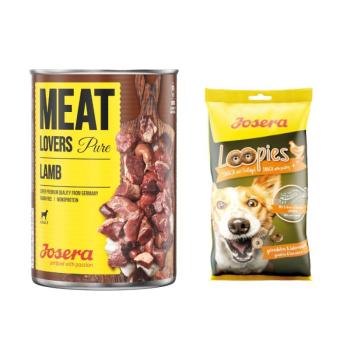 6x400g Josera Meatlovers Pure bárány nedves kutyatáp + 150g Josera Loopies szárnyas kutyasnack ingyen! kép