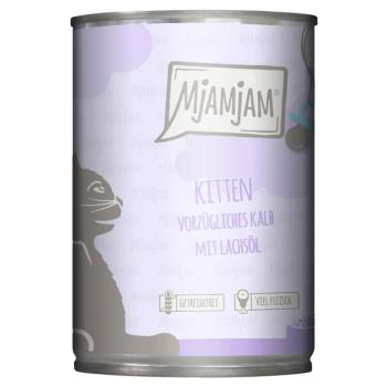 6x400g MjAMjAM Kitten borjú lazacolajjal nedves macskatáp kép