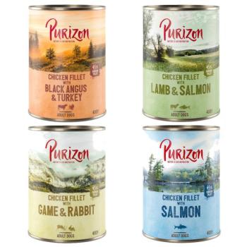 6x400g Purizon Adult - gabonamentes nedves kutyatáp- Vegyes csomag kép