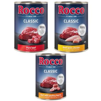 6x400g Rocco Classic nedves kutyatáp Topseller-mix: marha pur, marha/szárnyasszív, marha/csirke kép