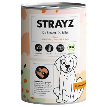 6x400g STRAYZ BIO bio pulyka, bio sütőtök & bio rizs nedves kutyatáp kép