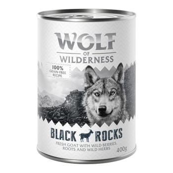 6x400g Wolf of Wilderness Adult Signle protein nedves kutyatáp-Black Rocks kecske kép