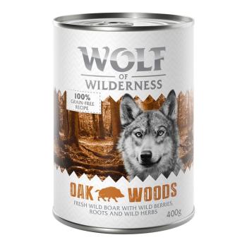 6x400g Wolf of Wilderness Adult Single protein Oak Woods nedves kutyatáp - Vaddisznó kép