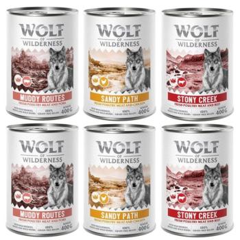 6x400g Wolf of Wilderness Senior "Expedition" nedves kutyatáp vegyesen kép