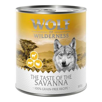 6x400g Wolf of Wilderness 'The Taste Of' nedves kutyatáp- The Savanna - pulyka, marha, kecske kép