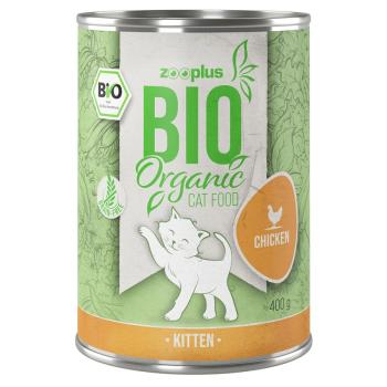 6x400g zooplus Bio Kitten bio csirke & bio tök nedves konzerv macskatáp kép