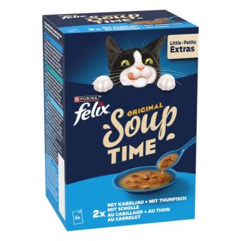 6x48g Felix Soup Time Original halas válogatás étrend-kiegészítő eledel macskáknak kép