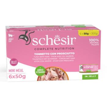 6x50g Schesir Complete Nutrition Filet tonhal & sonka aszpikban nedves macskatáp kép