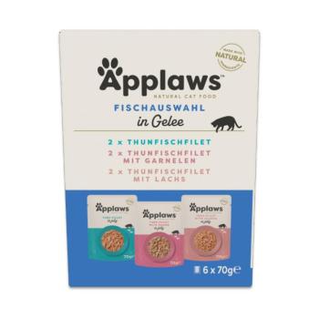 6x70g Applaws tasakos aszpikban vegyes csomag, Tonhalválogatás (3 fajta), nedves macskaeledel kép