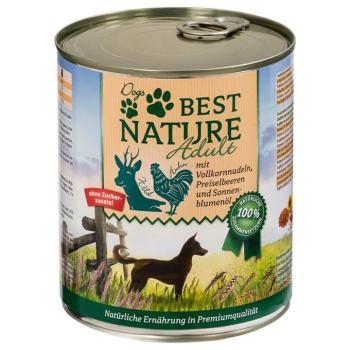 6x800g Best Nature Dog Adult Vad, csirke & tészta nedves kutyatáp kép
