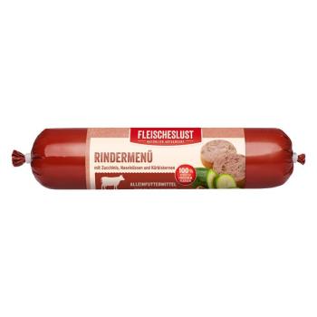 6x800g Fleischeslust marha, cukkini, mogyoró & tökmag gabonamentes nedves kutyatáp, kolbász kép