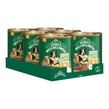 6x800g James Wellbeloved Grain Free Adult Dog Hypoallergenic pulyka nedves kutyatáp kép