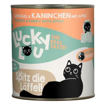 6x800g Lucky Lou Adult baromfi & nyúl nedves macskaeledel kép
