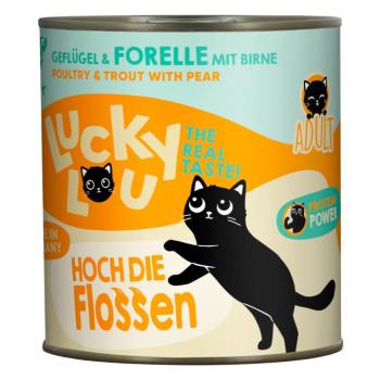 6x800g Lucky Lou Adult Baromfi & pisztráng nedves macskatáp kép