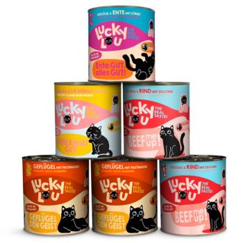 6x800g Lucky Lou Adult Tasty Mix (4 fajta) nedves macskaeledel kép