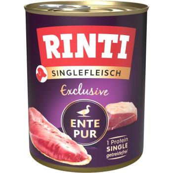 6x800g RINTI Singlefleisch Exclusive kacsa pur nedves kutyatáp kép