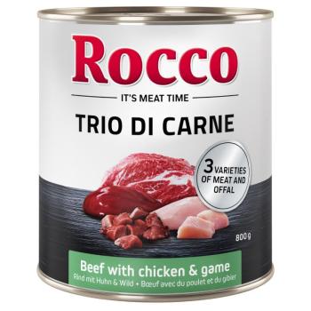 6x800g Rocco Classic Trio di Carne nedves kutyatáp- Marha, csirke & vad kép