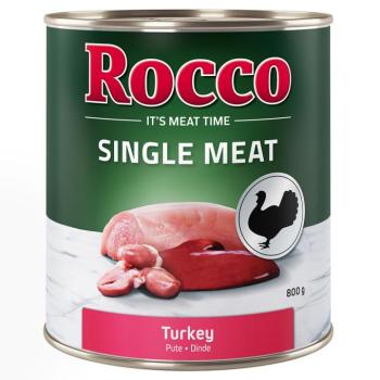 6x800g Rocco Single Meat Pulyka nedves kutyatáp kép