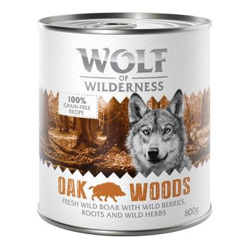 6x800g Wolf of Wilderness Oak Woods kutyatáp - Vaddisznó kép