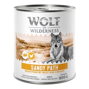 6x800g Wolf of Wilderness Senior nedves kutyatáp - Sandy Path - Szárnyas csirkével kép
