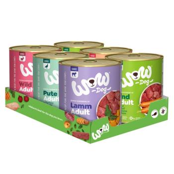 6x800g WOW Dog Adult nedves kutyatáp vegyesen kép