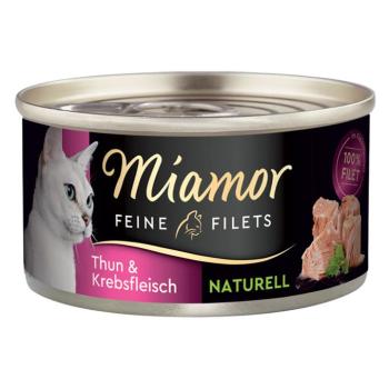 6x80g Miamor Naturelle Feine Filets nedves macskatáp - Tonhal & rákhús kép