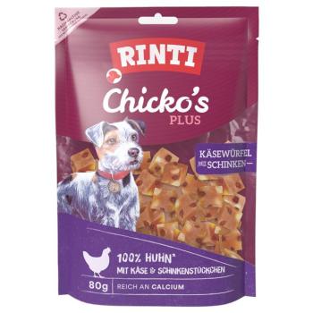 80g RINTI Chicko Plus sajt- és sonkakockák kutyasnack kép