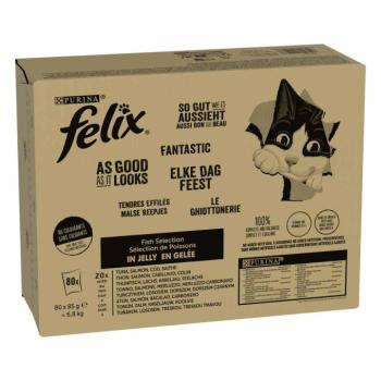 80x85g Felix Fantastic 1. halválgoatás nedves macskatáp kép