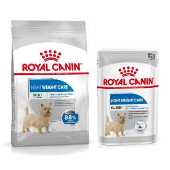 8kg Royal Canin Light Weight Care Mini nedves kutyatáp+12x85g nedvestáp ingyen kép