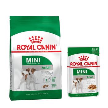 8kg Royal Canin Mini Adult száraz kutyatáp+12x85g nedvestáp ingyen! kép