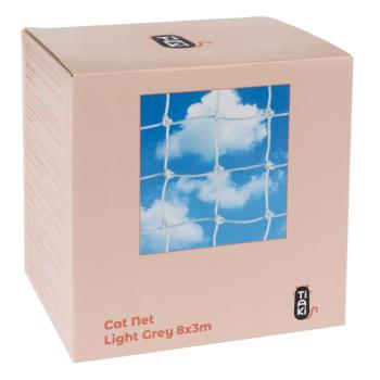8x3m TIAKI dróttal megerősített macskaháló, világosszürke kép