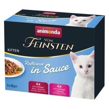 8x85 g Animonda vom Feinsten Kitten Raffinesse szószban nedves macskatáp mix kép