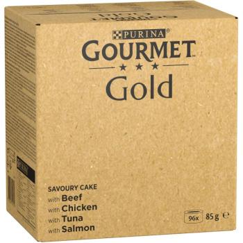 96x85 g  Jumbopack: Gourmet Gold - rafinált ragu: Marha, csirke, tonhal, lazac, nedvestáp macskáknak kép