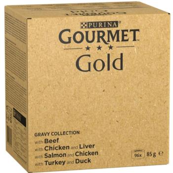 96x85g Gourmet Gold Falatkák szószban nedves macskatáp vegyesen kép