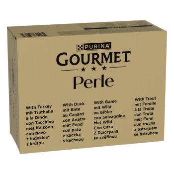 96x85g Gourmet Perle pisztráng, pulyka, kacsa és vad nedves macskatáp kép