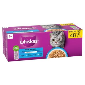 96x85g Whiskas 1+ Adult halválogatás aszpikban nedves macskaeledel kép