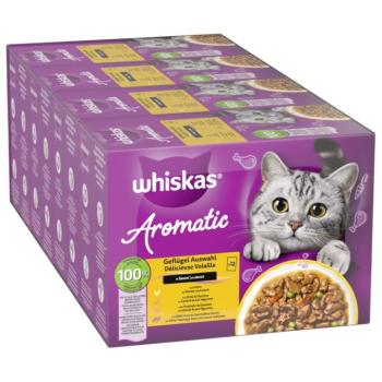 96x85g Whiskas 1+ Aromatic Selection szárnyas vegyes csomag nedves macskatáp kép