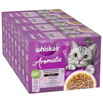 96x85g Whiskas 1+ Aromatic Selection vegyes csomag szószban nedves macskatáp kép