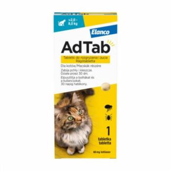 AdTab Rágótabletta macskáknak 2-8 kg 48 mg kép