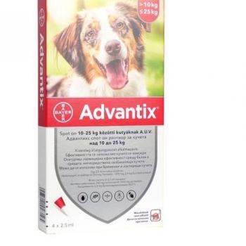 Bayer Advantix Spot On 10-25 kg 4x2,5 ml kép