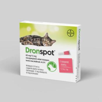 Bayer Dronspot rácsepegtető oldat macskáknak A. U. V. 2,5-5 kg 2 db kép