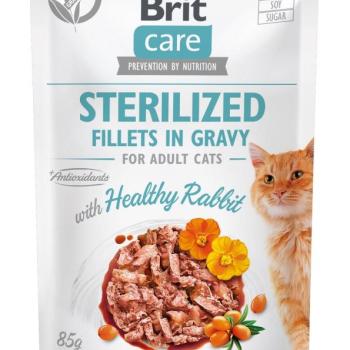 Brit Care Cat Sterilized Fillets in Gravy - Rabbit 85 g kép