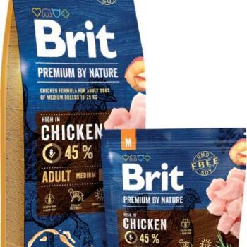 Brit Premium by Nature Adult Medium Chicken 3 kg kép