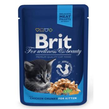 Brit Premium Cat Chicken Chunks for Kitten alutasakos 100 g kép