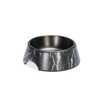 Designed by Lotte Meis melamin etetőtál, fekete 700 ml, Ø 22 cm kutya macska kép