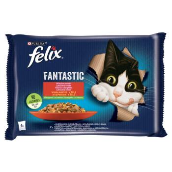 Felix Fantastic Házias Válogatás csirkével, marhával és zöldségekkel 4 x 85 g kép