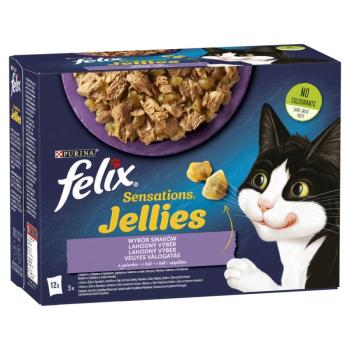 Felix Sensations Jellies Vegyes Válogatás pulykával, báránnyal, makrélával, heringgel 12 x 85 g kép