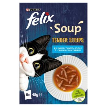 Felix Soup Tender Stripes Halas Válogatás 6 x 48 g kép