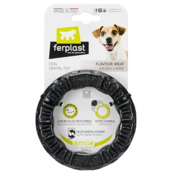 Ferplast Smile rágógyűrű kutyajáték, fekete, Ø 12 x M 2,4 cm kép