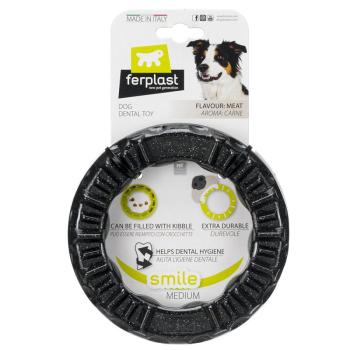 Ferplast Smile rágógyűrű kutyajáték, fekete, Ø 16 x M 3,2 cm kép